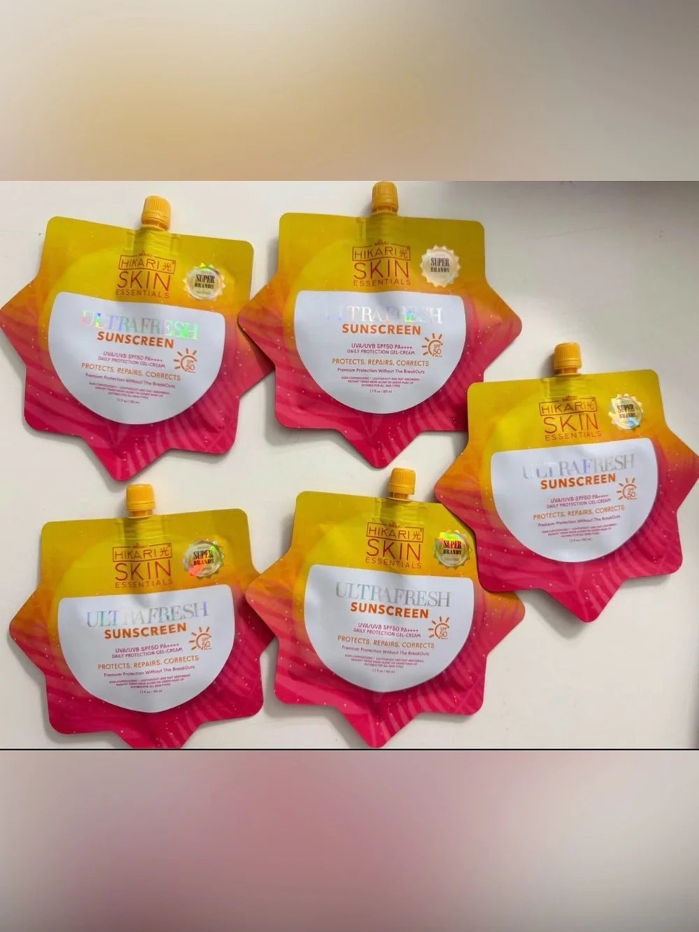 5Packs HIKARI UltraFresh Sunscreen - Pink & Yellow
